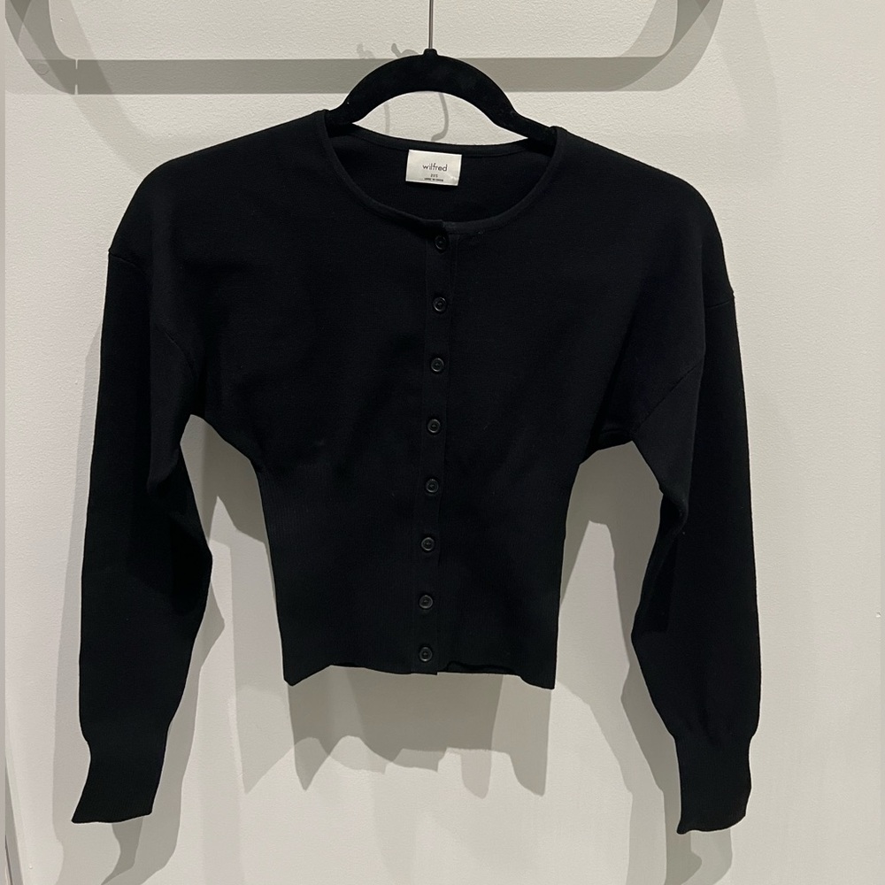 Aritzia (Wilfred) Black Golightly Button-Up Cardigan - Picture 2 of 5